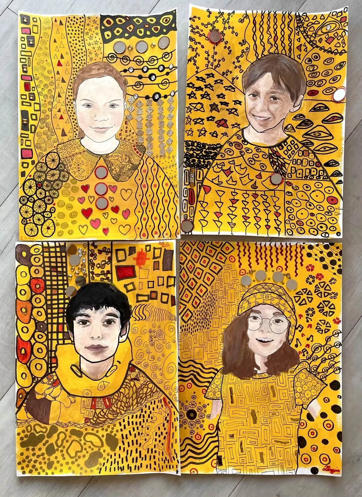 Портреты в комбинированной технике – 12 лет