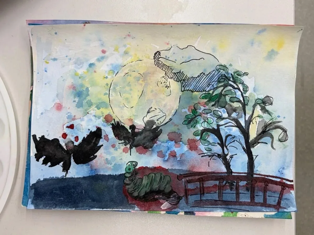 Рисование по сырому